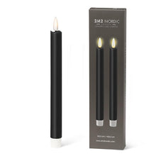 Load image into Gallery viewer, Set of 2 Black LED Taper Candle - 9.5&quot;
