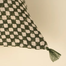 Load image into Gallery viewer, Green Check Linen Pillow - 16x24