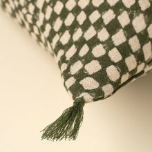 Load image into Gallery viewer, Green Check Linen Pillow - 16x24