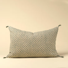 Load image into Gallery viewer, Blue Check Linen Pillow - 16x24
