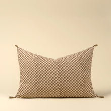 Load image into Gallery viewer, Brown Check Linen Pillow - 16x24