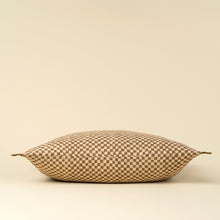 Load image into Gallery viewer, Brown Check Linen Pillow - 16x24