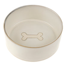 Load image into Gallery viewer, White Pottery Pet Bowl - L