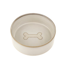 Load image into Gallery viewer, White Pottery Pet Bowl - S