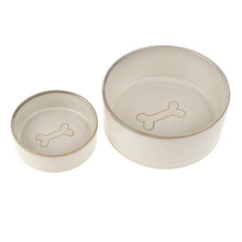 Load image into Gallery viewer, White Pottery Pet Bowl - S