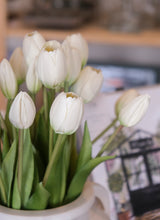 Load image into Gallery viewer, White Fresh Touch Tulip Bunch