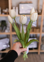 Load image into Gallery viewer, White Fresh Touch Tulip Bunch