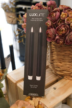 Load image into Gallery viewer, Set of 2 Black LED Taper Candle - 9.5"