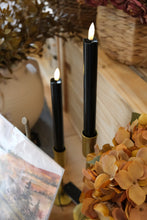 Load image into Gallery viewer, Set of 2 Black LED Taper Candle - 9.5"