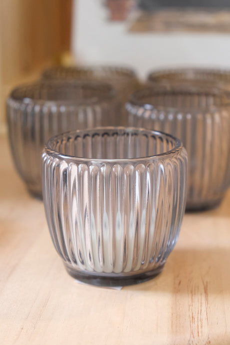 Smoke Ribbed Votive - Small