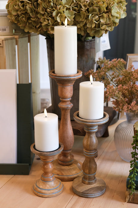 Sand LED Pillar Candle -3x4