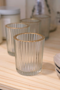 Ribbed Glass Votive Holder