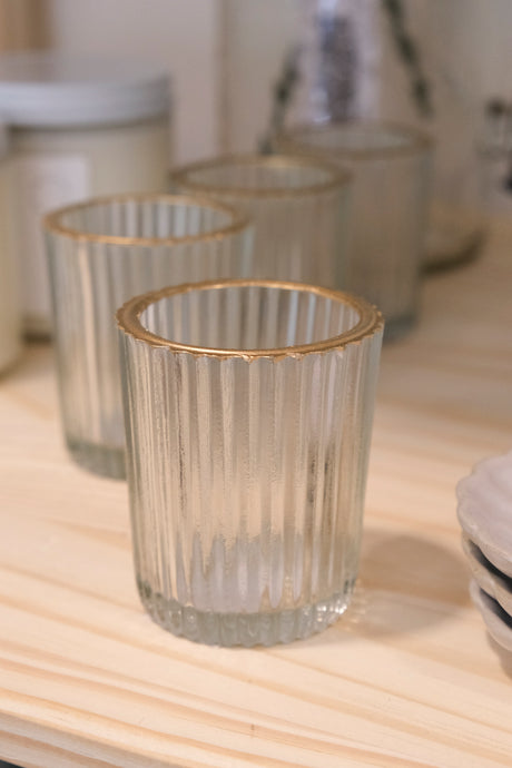 Ribbed Glass Votive Holder