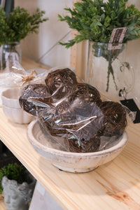 Pack of 6 Branch Balls - Brown