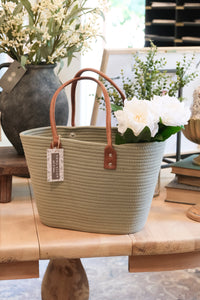 Green Woven Market Bag