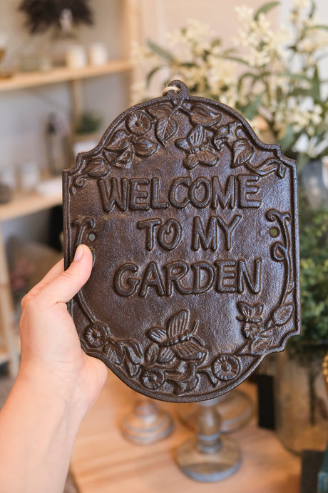 Wrought Iron Welcome Garden Plaque
