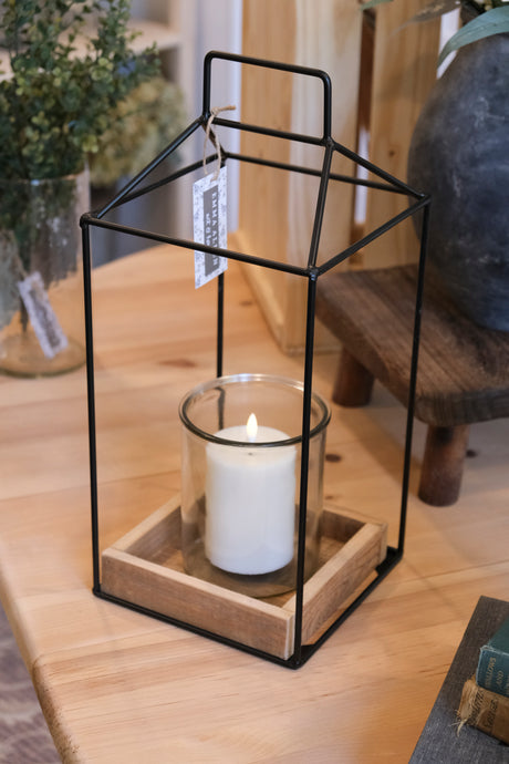 Wood & Metal Lantern - Small