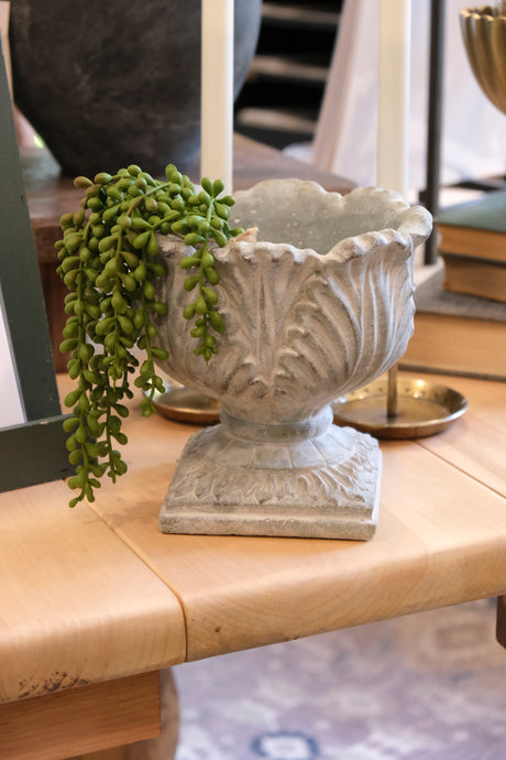 Cement Pedestal Planter
