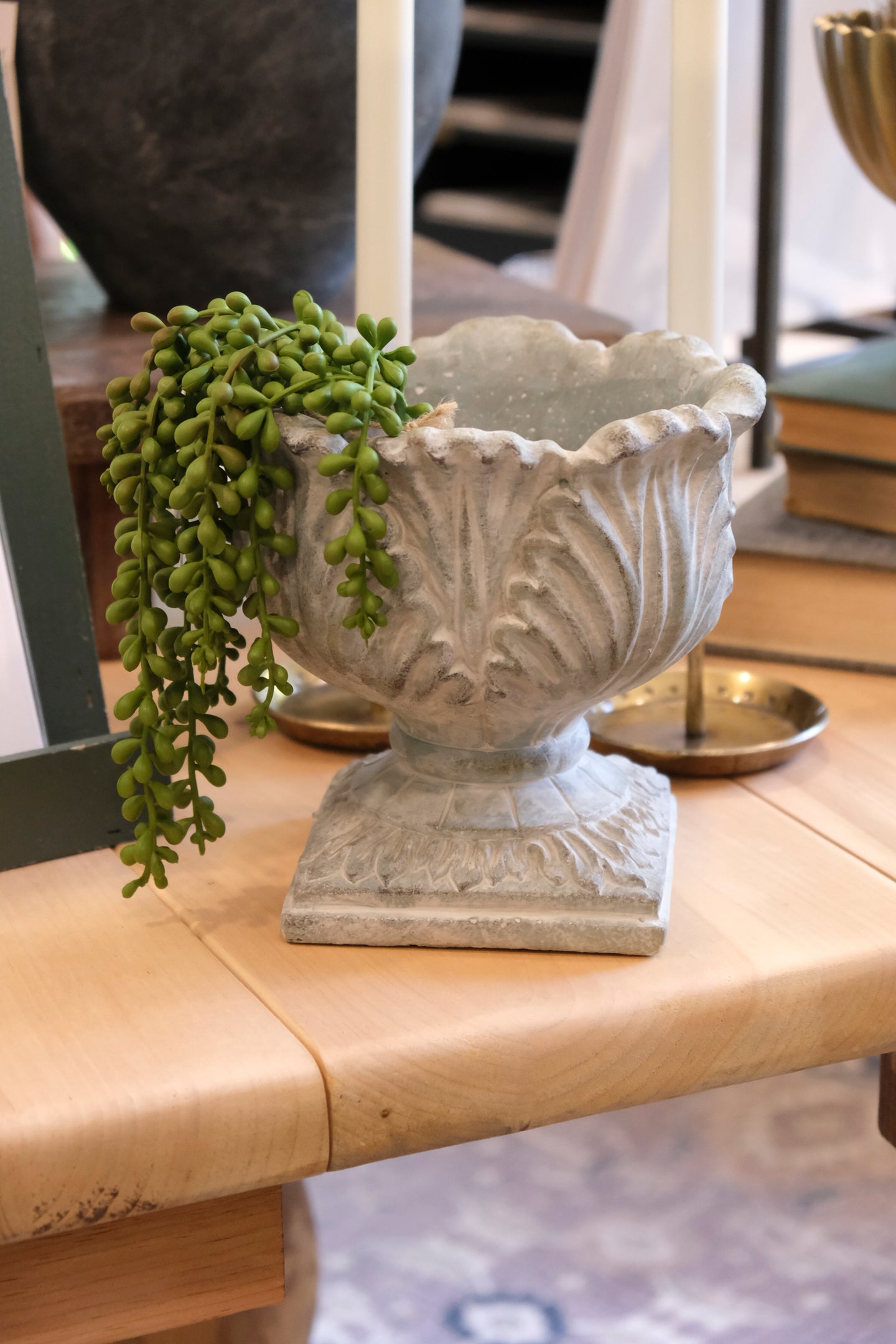 Cement Pedestal Planter
