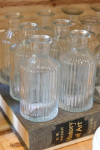 Load image into Gallery viewer, Glass Ribbed Bud Vase