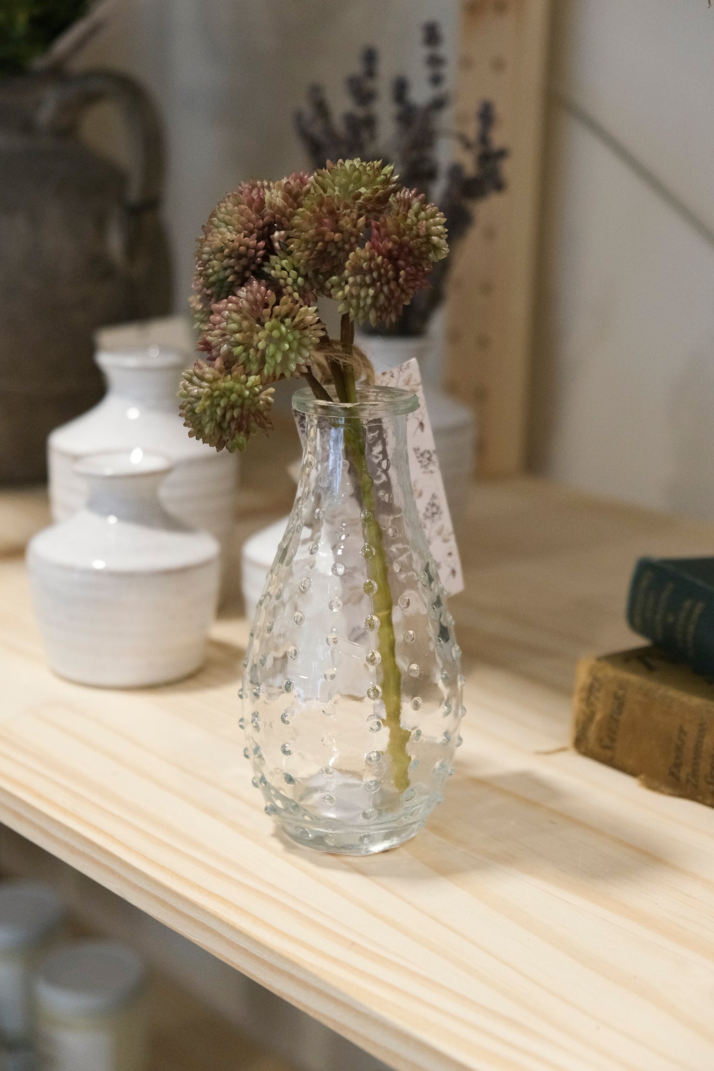 Glass Dotted Bud Vase