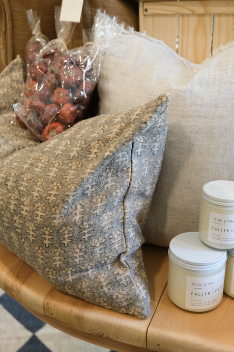 Anala Block Print Boucle Pillow - 16x24