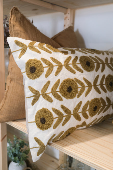 Blossom Embroidered Pillow - 16x24