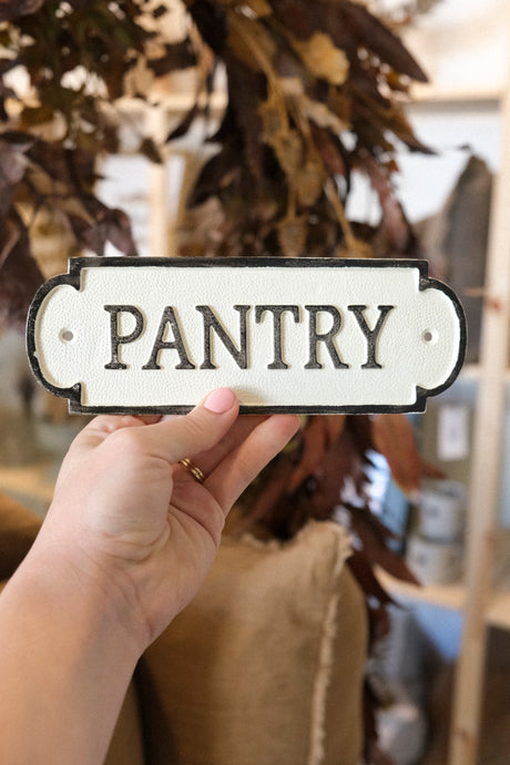 Cast Iron Pantry Sign