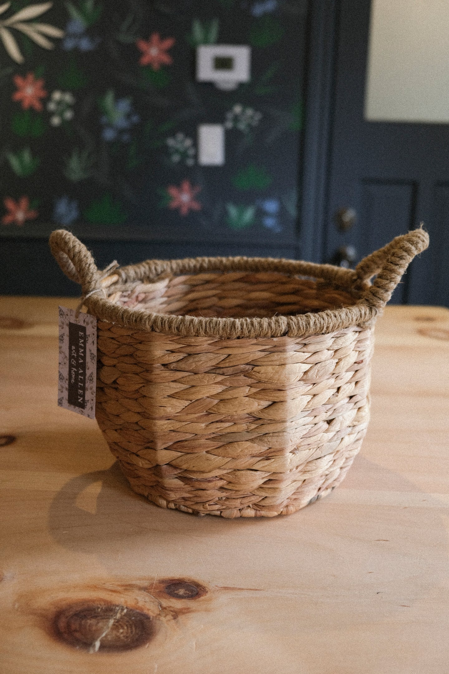 Rounded Woven Baskets w/ Handles - Small
