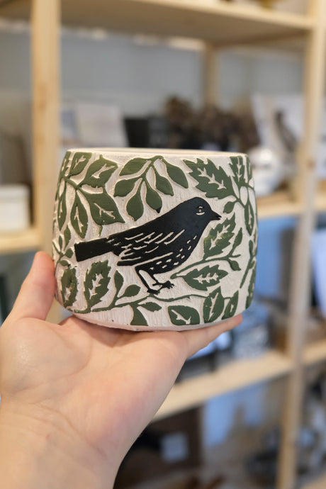 Cement Bird Planter - Small