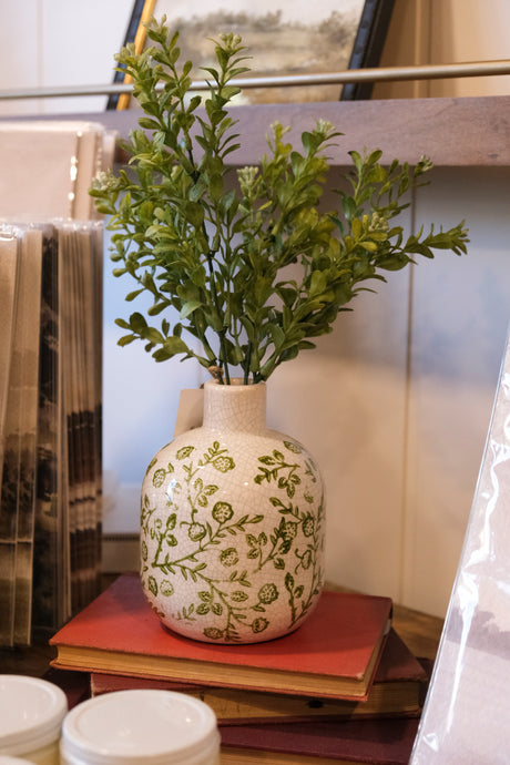 Crackle Floral Vase