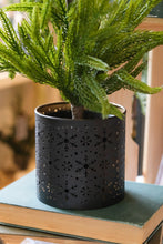 Load image into Gallery viewer, Black &amp; Gold Snowflake Pot - Large