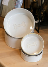 Load image into Gallery viewer, White Pottery Pet Bowl - S