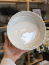 Load image into Gallery viewer, White Pottery Pet Bowl - L