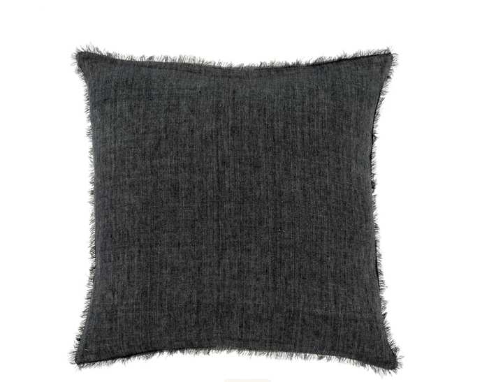 Lina Linen Pillow Charcoal - 20x20