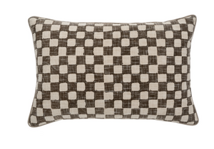 Charcoal Checkered Pillow - 16x24