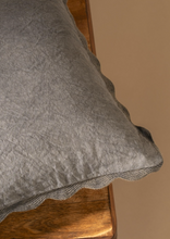 Load image into Gallery viewer, Scalloped Edge Pillow, Charcoal - 20x20