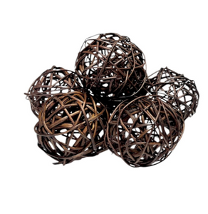 Pack of 6 Branch Balls - Brown