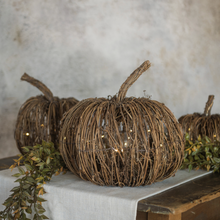 Load image into Gallery viewer, Lighted Rattan Pumpkin