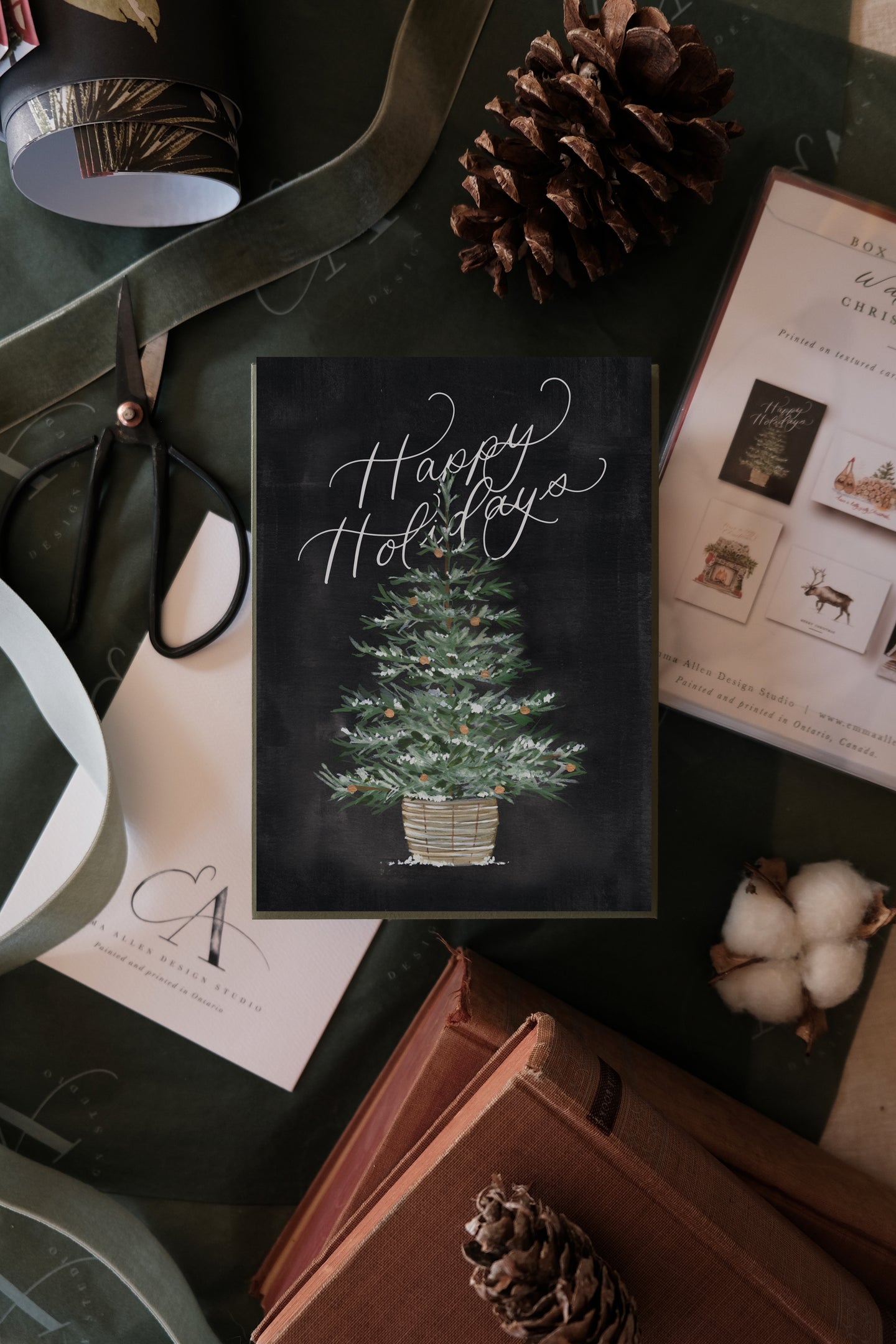 Box of 6 Christmas Cards - Christmas at the Cabin